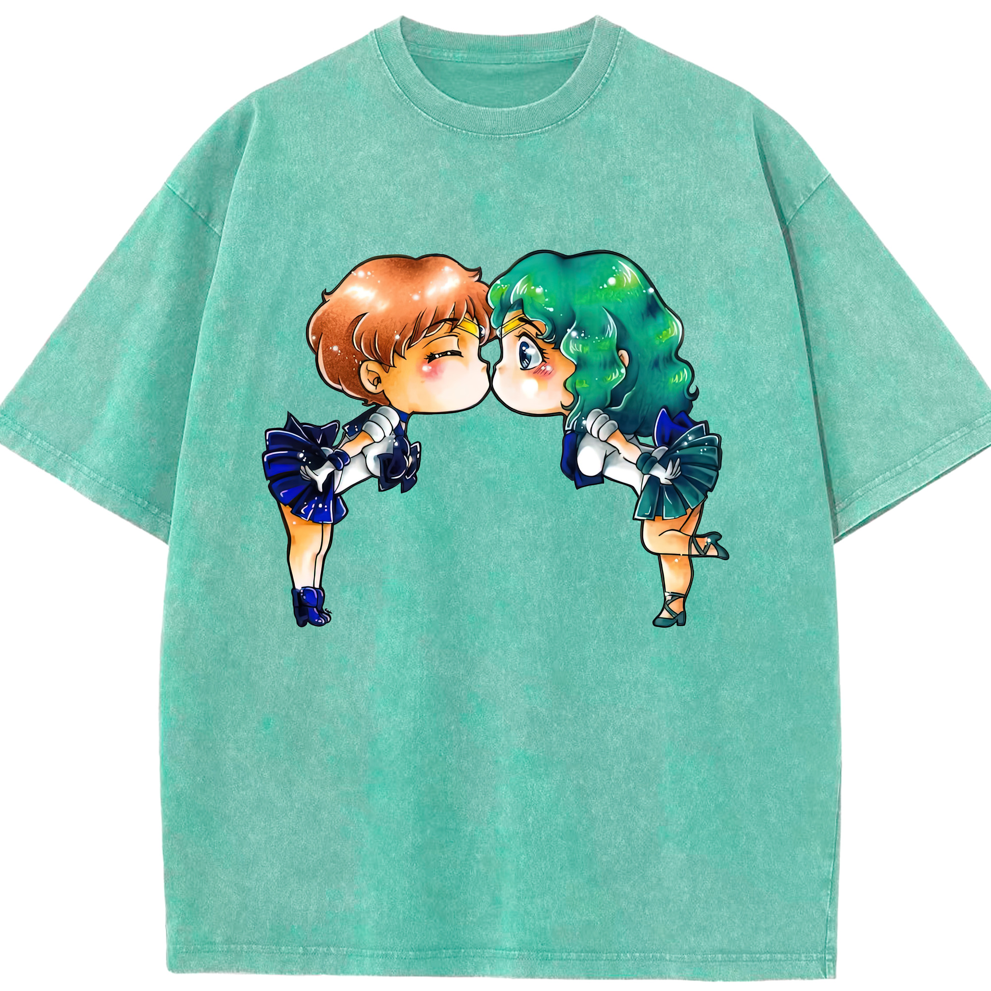 （画像用） 美少女戦士セーラームーン 天王はるか Sailor Moon Tenoh Haruka 綿100% ヴィンテージ風 半袖Tシャツ（フロントプリント）